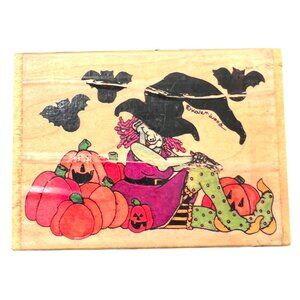 Stampressions G-1517 Glamorous Ghoulie Shot Halloween Rubber Stamp